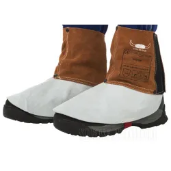 Skórzany nastopnik spawalniczy z dwoiny bydlęcej (para) - Lava Brown 15cm dł. (W0098)