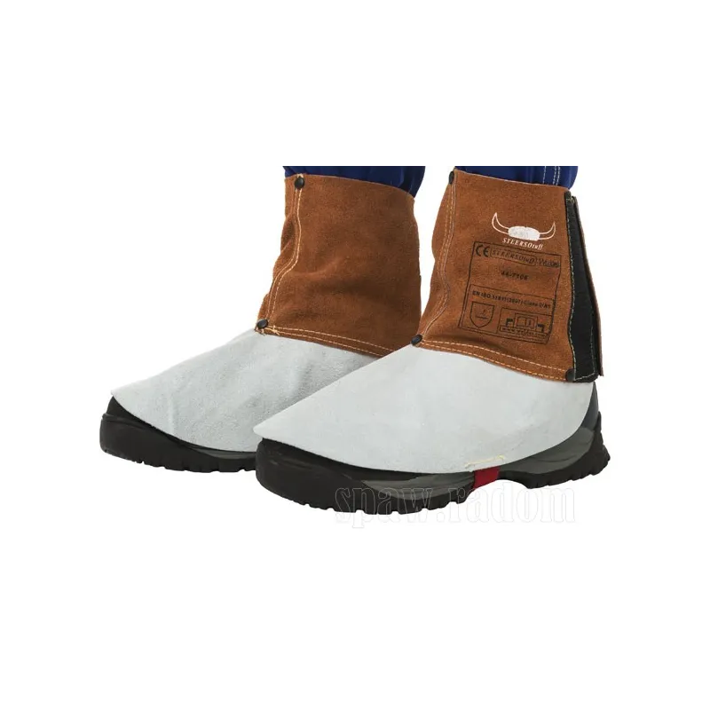 Skórzany nastopnik spawalniczy z dwoiny bydlęcej (para) - Lava Brown 15cm dł. (W0098)