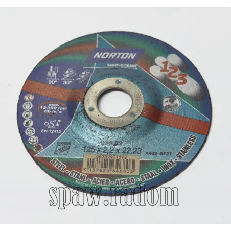 Tarcza uniwersalna 125x2.2x22.23 1-2-3 NORTON (N0072)