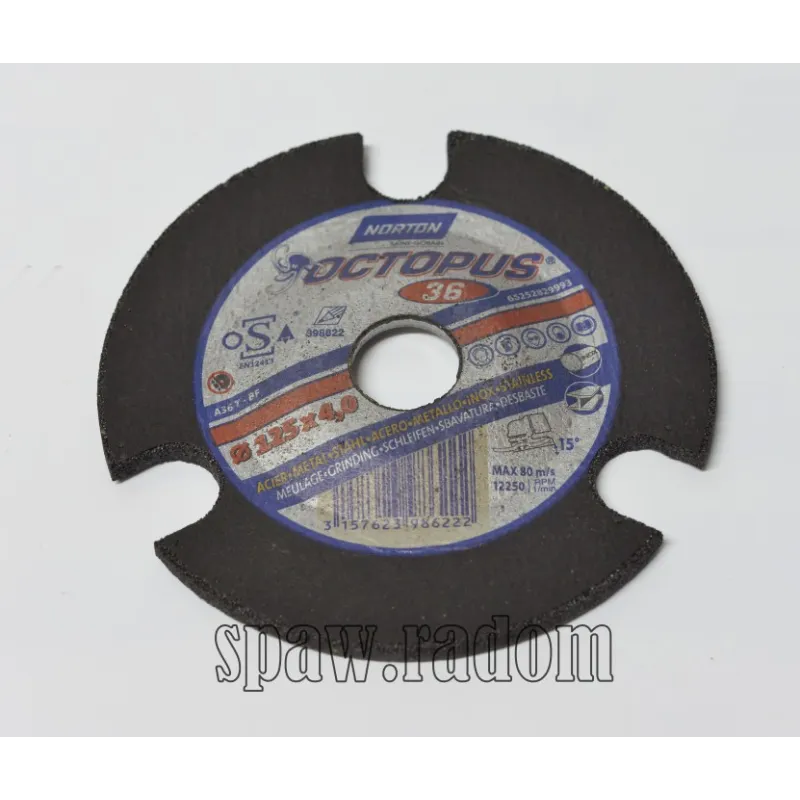 Tarcza do szlifowania metal/inox 125x4.0x22.23 Octopus NORTON (N0058)