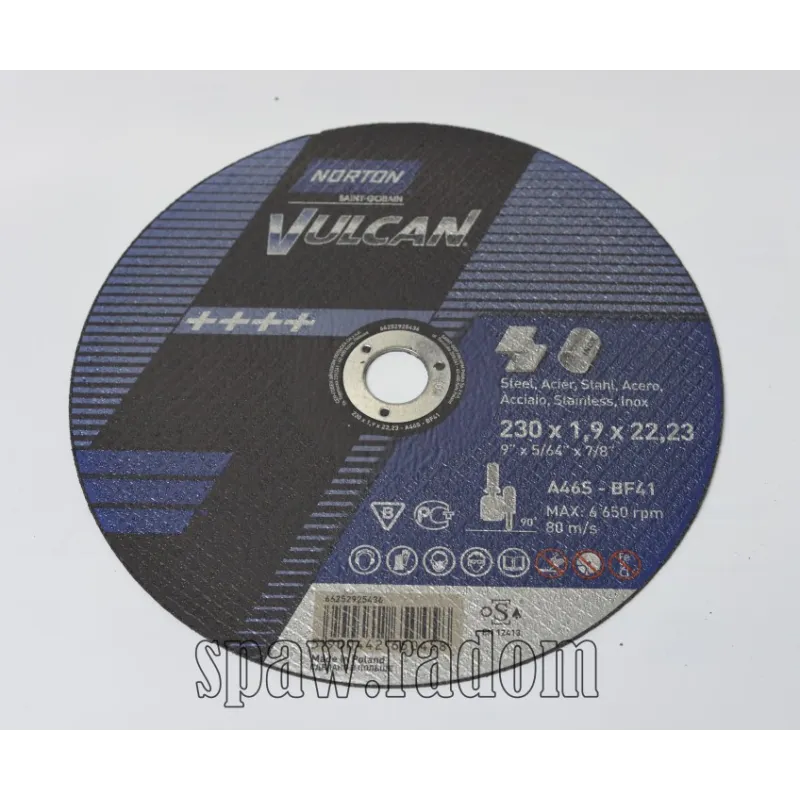 Tarcza do cięcia metal/inox Vulcan 230x1.9x22.23 NORTON (N0054)