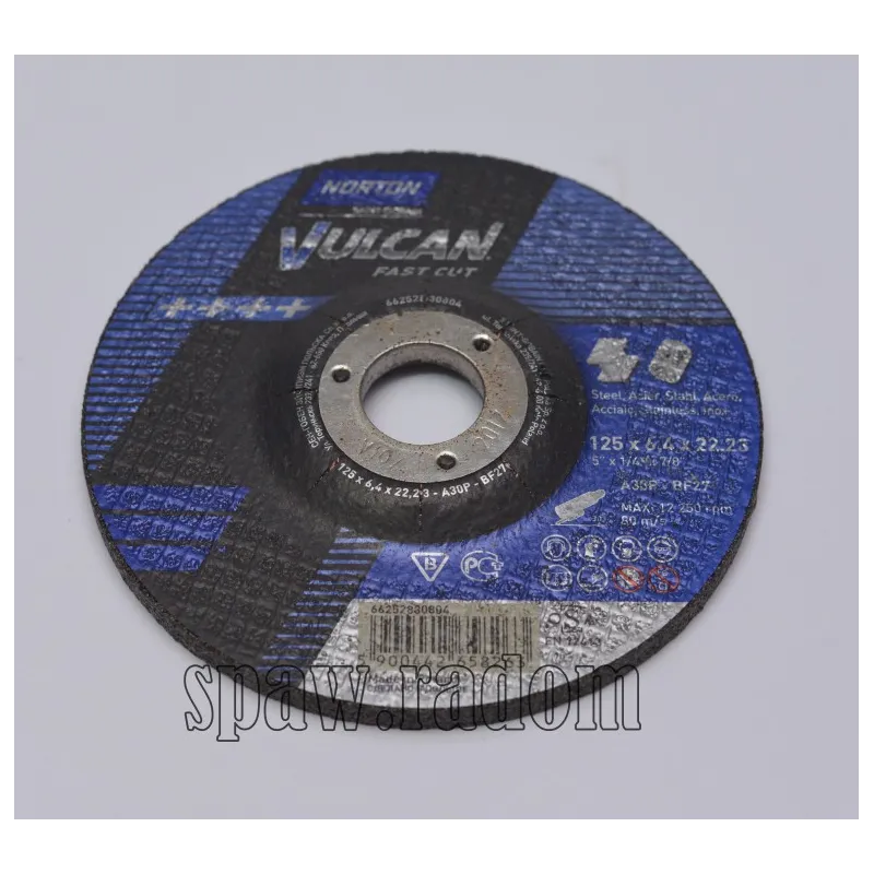 Tarcza do szlifowania metal/inox Vulcan 125x6.4x22.23 NORTON (N0042)
