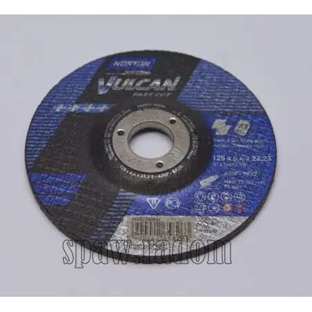 Tarcza do szlifowania metal/inox Vulcan 125x6.4x22.23 NORTON (N0042)