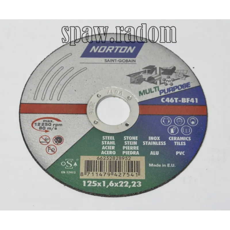 Tarcza do cięcia uniwersalna MULTI-PURPOSE 125x1.6x22.23 NORTON (N0071)