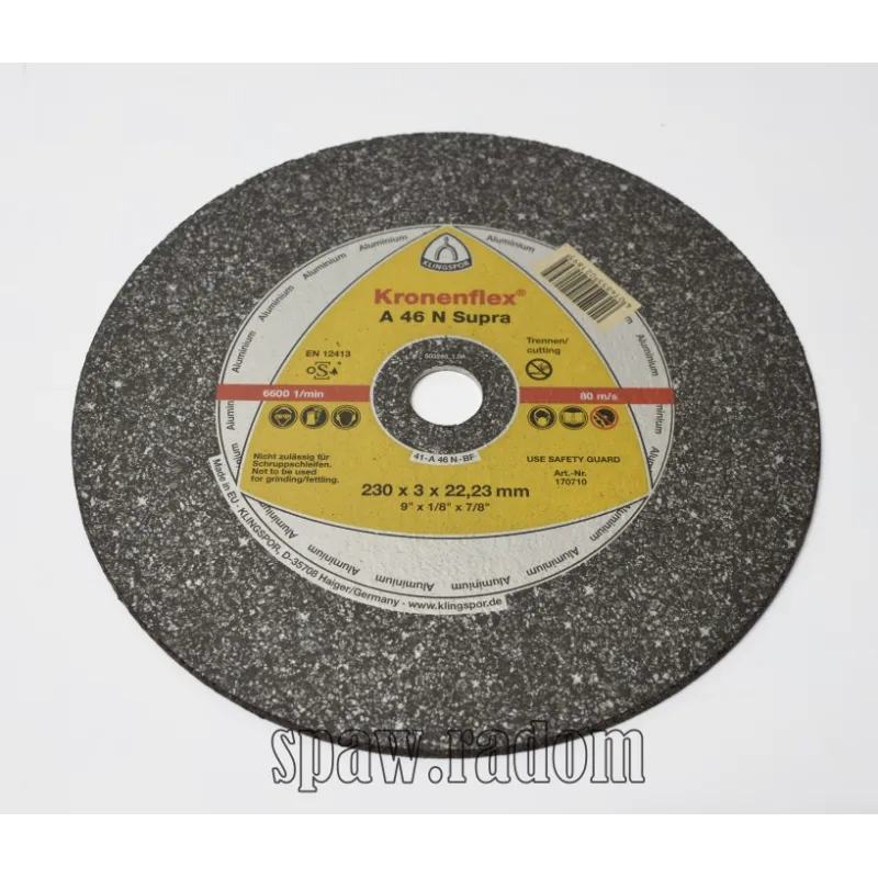 Tarcza do cięcia aluminium A46N Supra 230x3,0x22 KLINGSPOR (K0003)