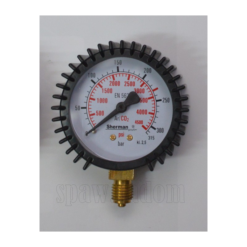 Manometr CO2/Argon ciśnieniowy 315bar gwint M12x1,5 63mm (PERUN) (IM0485)