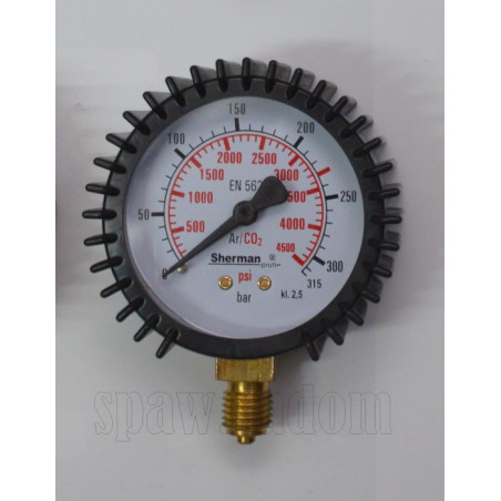 Manometr CO2/Argon ciśnieniowy 315bar gwint M12x1,5 63mm (PERUN) (IM0485)