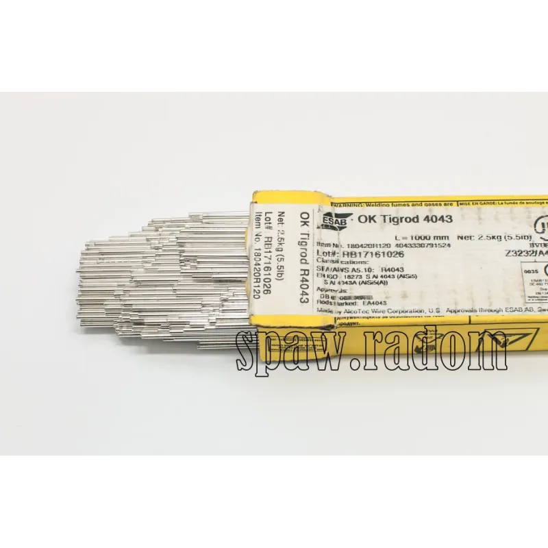 Drut do spawania OK TIGROD 4043 AlSi5 fi 3,2/2,5kg ESAB (ESAB2293) (cena za 1kg)