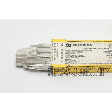 Drut do spawania OK TIGROD 4043 AlSi5 fi 2,4/2,5kg ESAB (ESAB2292) (cena za 1kg)