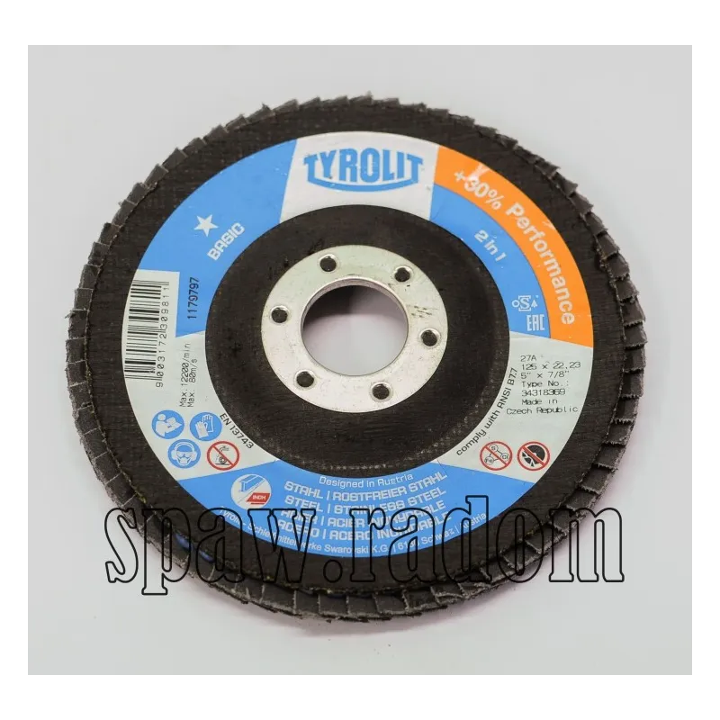 Ściernica lamelkowa fi 125x22 gr 80 metal/inox Basic/ONE TYROLIT (T0002)