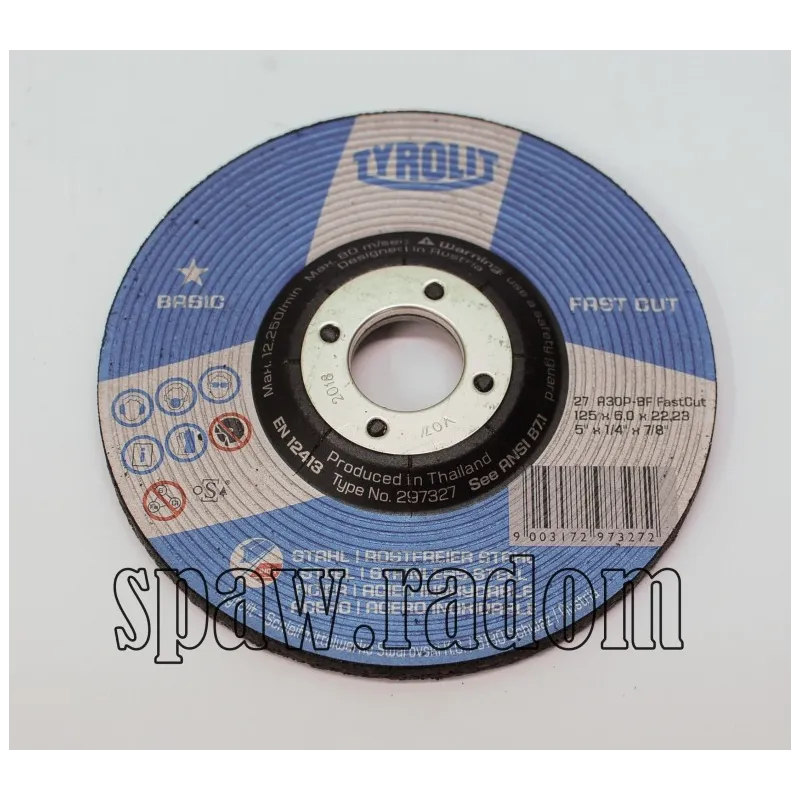 Tarcza do szlifowania 125x6,0 metal/inox TYROLIT (T0006)