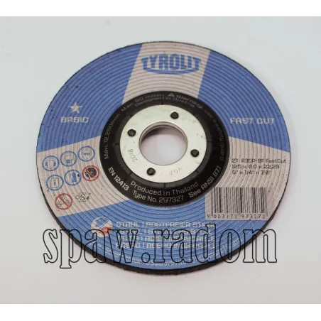 Tarcza do szlifowania 125x6,0 metal/inox TYROLIT (T0006)