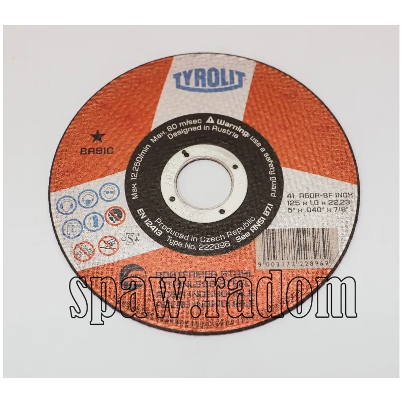 Tarcza do cięcia 125x1,0 inox TYROLIT (T0007)