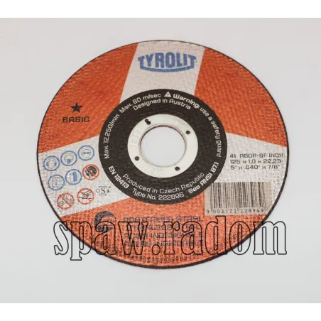 Tarcza do cięcia 125x1,0 inox TYROLIT (T0007)
