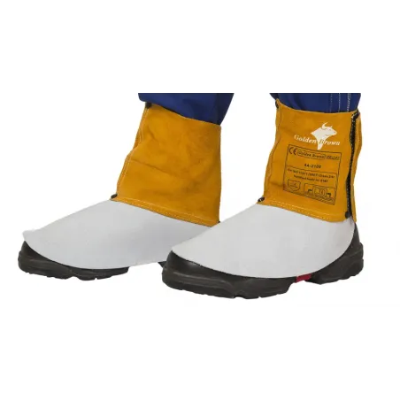 Skórzany nastopnik spawalniczy z dwoiny bydlęcej (para) - Golden Brown 15cm dł. (W5249)