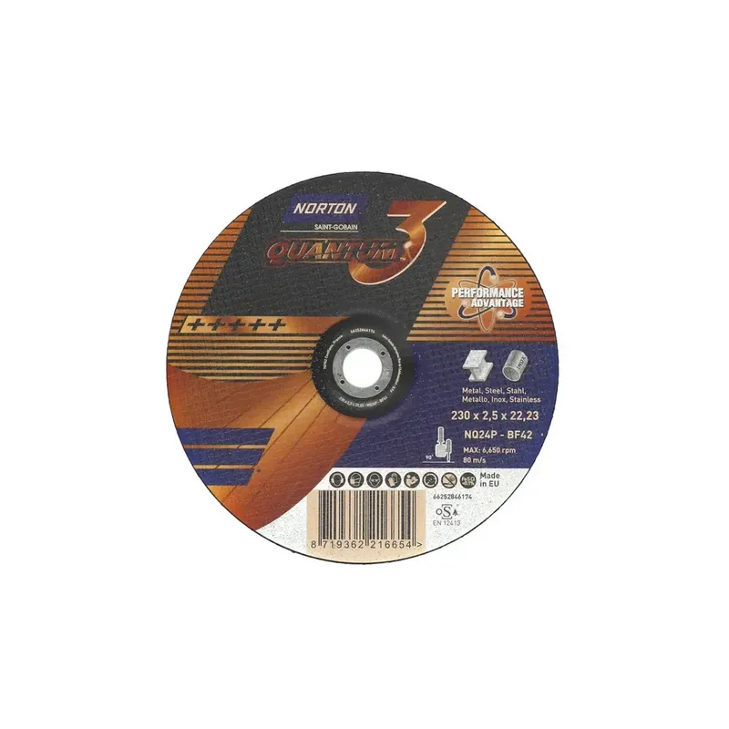 Tarcza do cięcia metal/inox Quantum 3 230x2,5x22.23 NORTON (N6314)