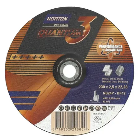 Tarcza do cięcia metal/inox Quantum 3 230x2,5x22.23 NORTON (N6314)