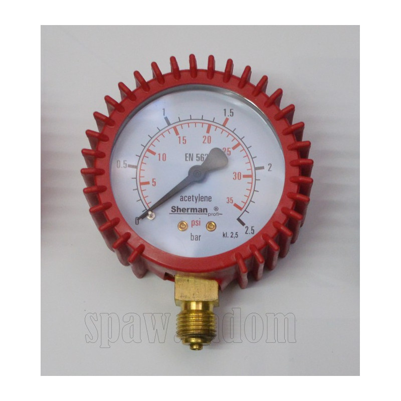 Manometr acetylen roboczy 2,5bar gwint 1/4 63mm (IMPORT) (IM0470)