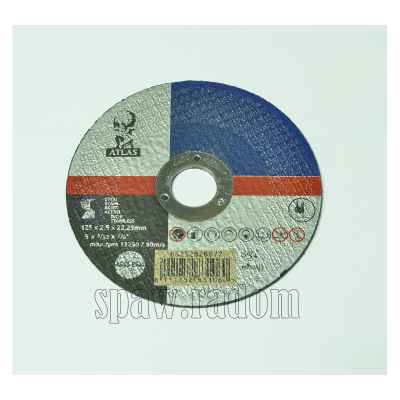 Tarcza do cięcia metal/inox Atlas 125 x 2,5 x 22,23 NORTON (N0034)