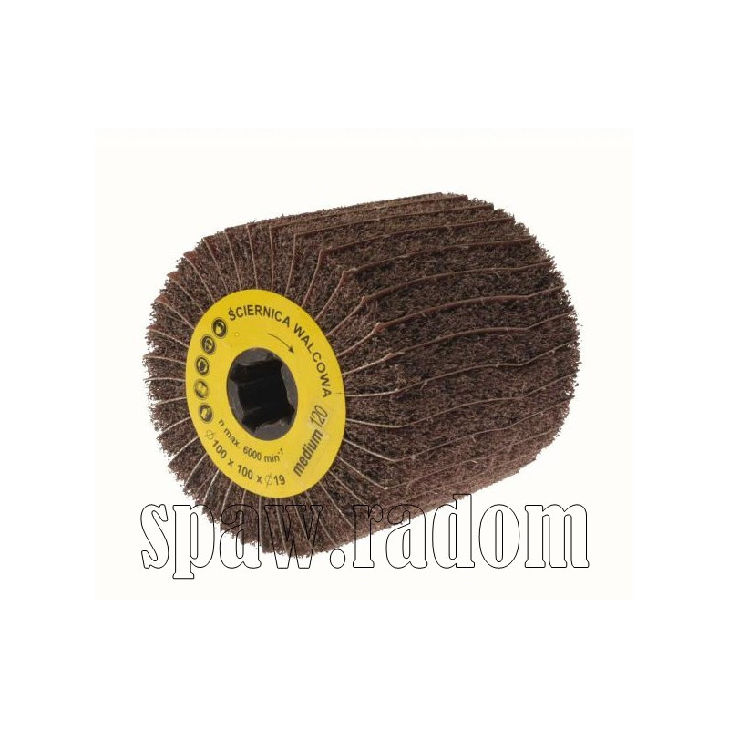 Ściernica walcowa z włókniny z przekładką do satyniarki fi 100x100x19