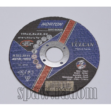 Tarcza do cięcia metal/inox Vulcan 115x2.5x22.23 NORTON (N0048)
