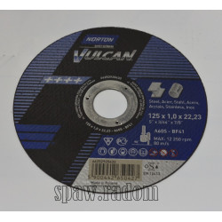 Tarcza do cięcia metal/inox Vulcan 125x1.0x22.23 NORTON (N0049)