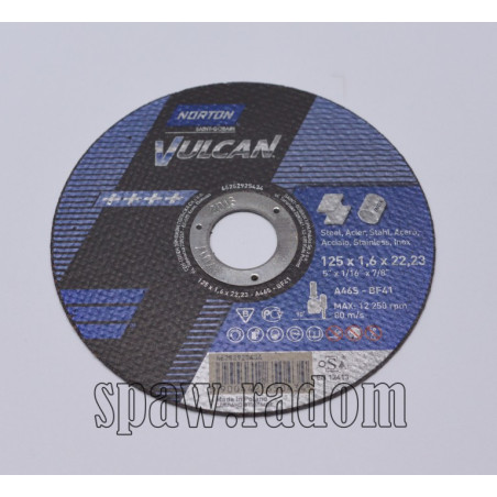 Tarcza do cięcia metal/inox Vulcan 125x1.6x22.23 NORTON (N0050)