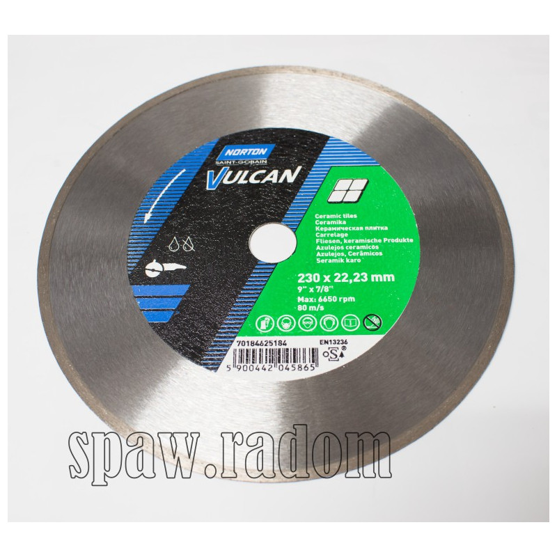 Tarcza diamentowa do betonu Vulcan Ceram 230 x 22,23 NORTON (N0112)