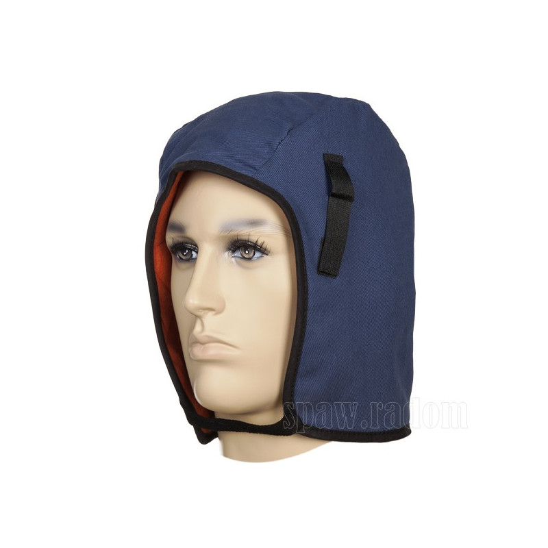 Niebieska, bawełniana czapka pod kask - warunki umiarkowane do srogich (W0014)