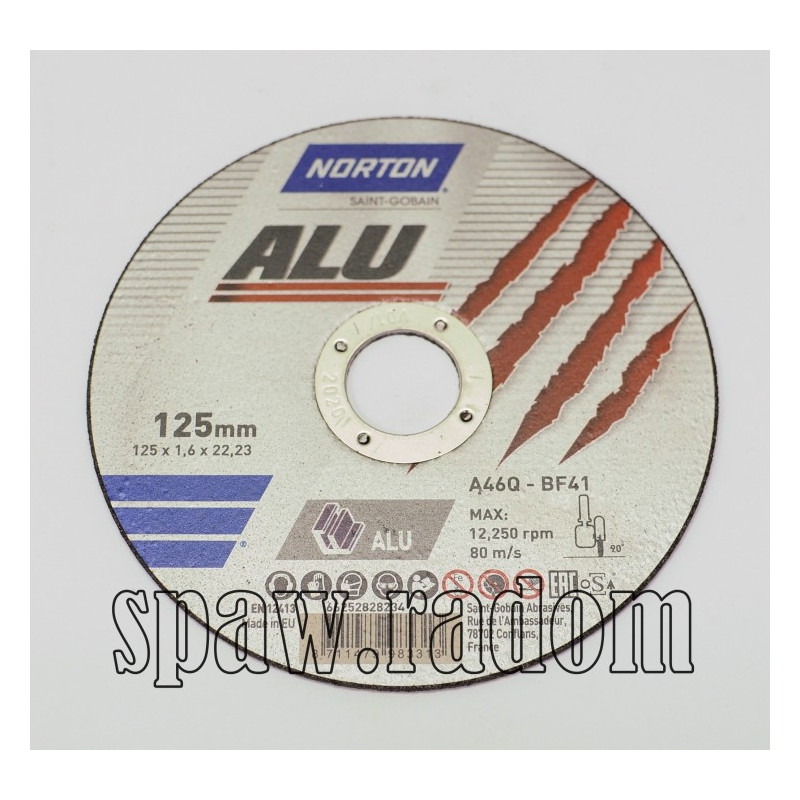 Tarcza do cięcia aluminium 125x1.6x22.23 NORTON (N1244)