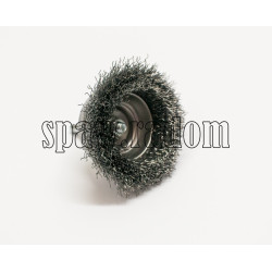 Szczotka doczołowa stalowa fi 60 na trzpieniu fi 6 (S0024)