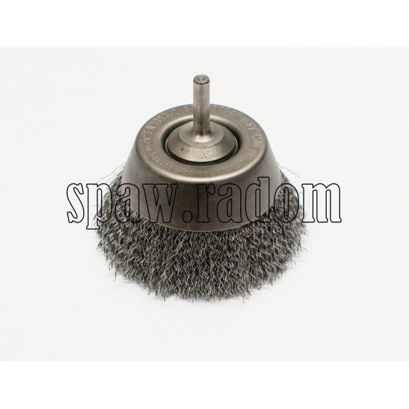 Szczotka doczołowa stalowa fi 80 na trzpieniu fi 6 (S0025)