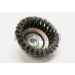 Szczotka doczołowa stalowa fi 100 na gwint M14 (S0031)