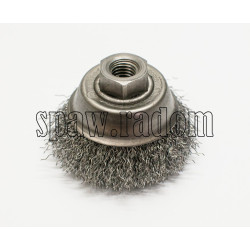 Szczotka doczołowa stalowa fi 70 na gwint M14 (S0007)