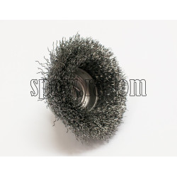 Szczotka doczołowa stalowa fi 70 na gwint M14 (S0007)