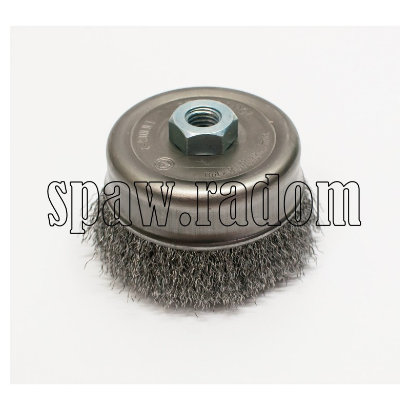 Szczotka doczołowa stalowa fi 80 na gwint M14 (S0008)