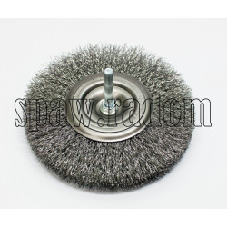 Szczotka tarczowa stalowa fi 120 na trzpieniu fi 6 (S0017)