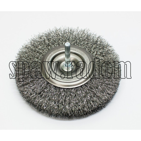 Szczotka tarczowa stalowa fi 120 na trzpieniu fi 6 (S0017)
