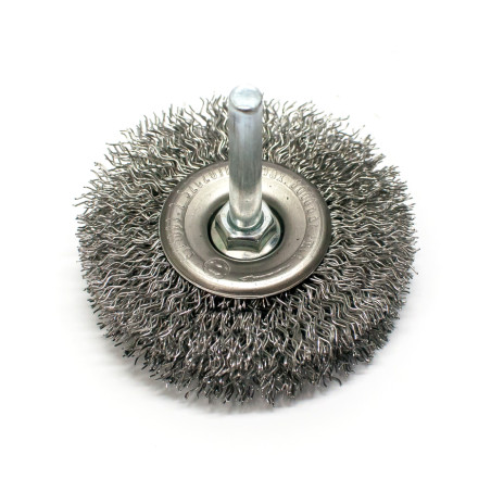 Szczotka tarczowa stalowa fi 60 na trzpieniu fi 6 (S0014)