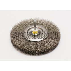 Szczotka tarczowa nierdzewna fi 120 na trzpieniu fi 6 (S0196)