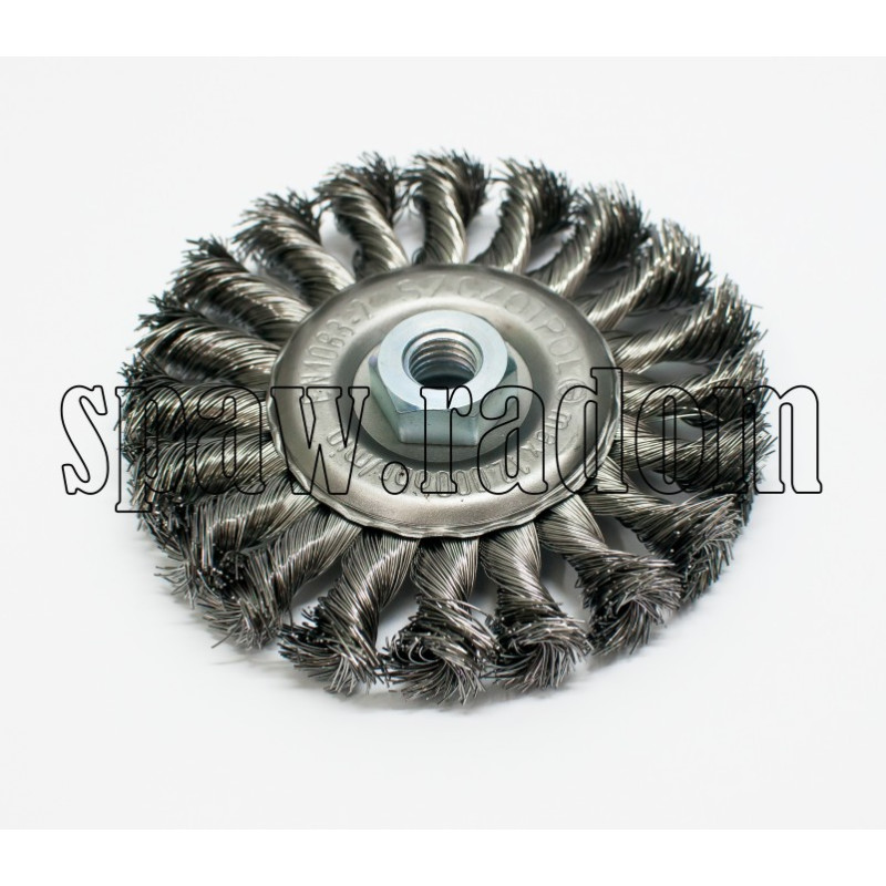 Szczotka tarczowa stalowa fi 120 z gwintem M14 (S0019)