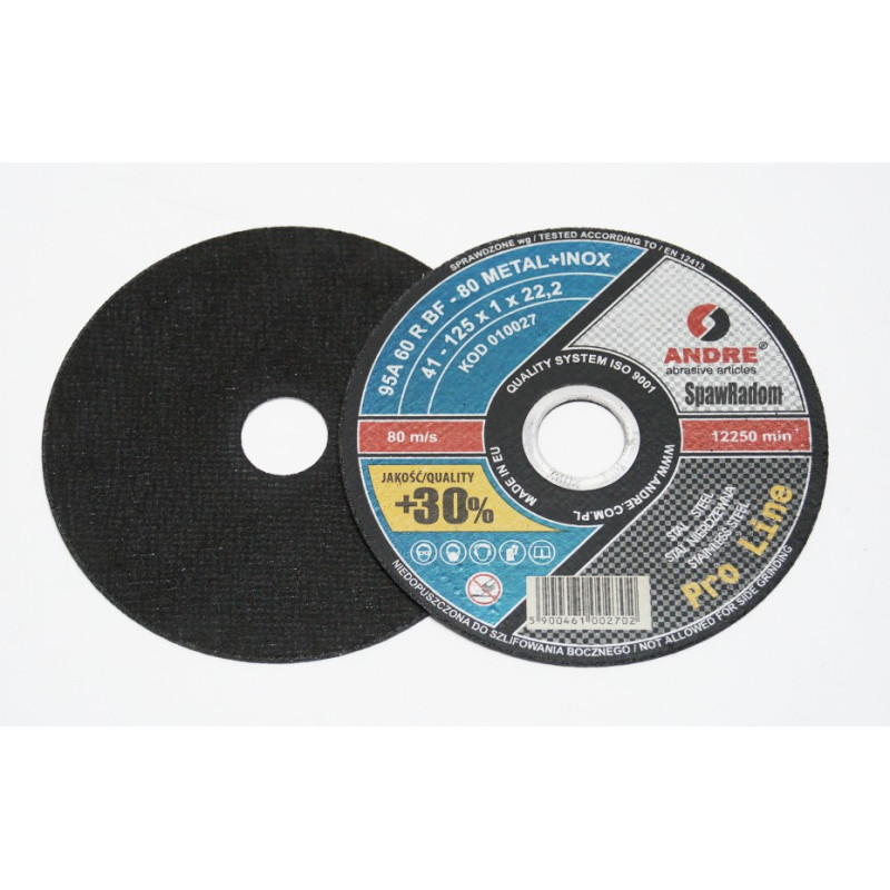 Tarcza do cięcia metal/inox Pro Line 125x1,0 ANDRE (A0042)