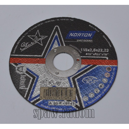 Tarcza do cięcia metalu Starline 115x2.5x22.23 NORTON (N0025)