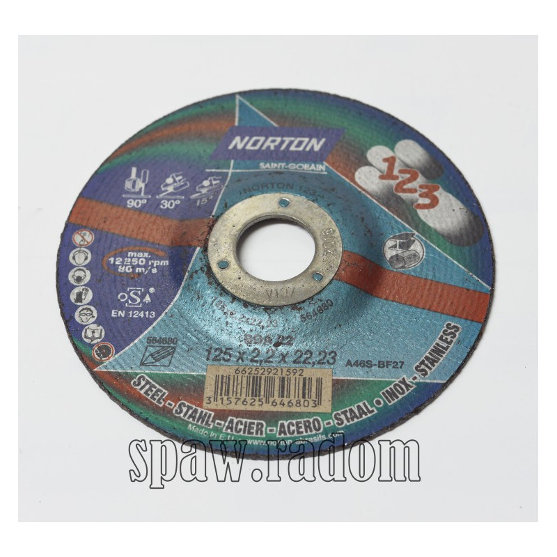 Tarcza uniwersalna 125x2.2x22.23 1-2-3 NORTON (N0072)