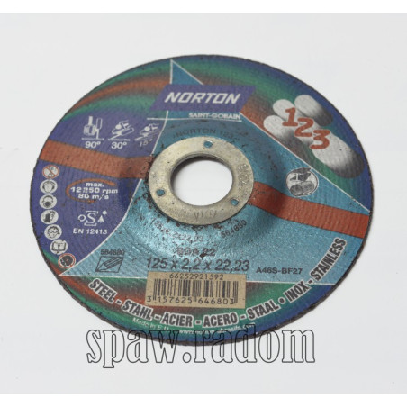 Tarcza uniwersalna 125x2.2x22.23 1-2-3 NORTON (N0072)
