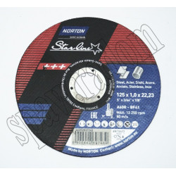 Tarcza do cięcia metal/inox Starline 125 x 1.0 x 22.23 zestaw 100szt. + ręcznik NORTON (N9869)