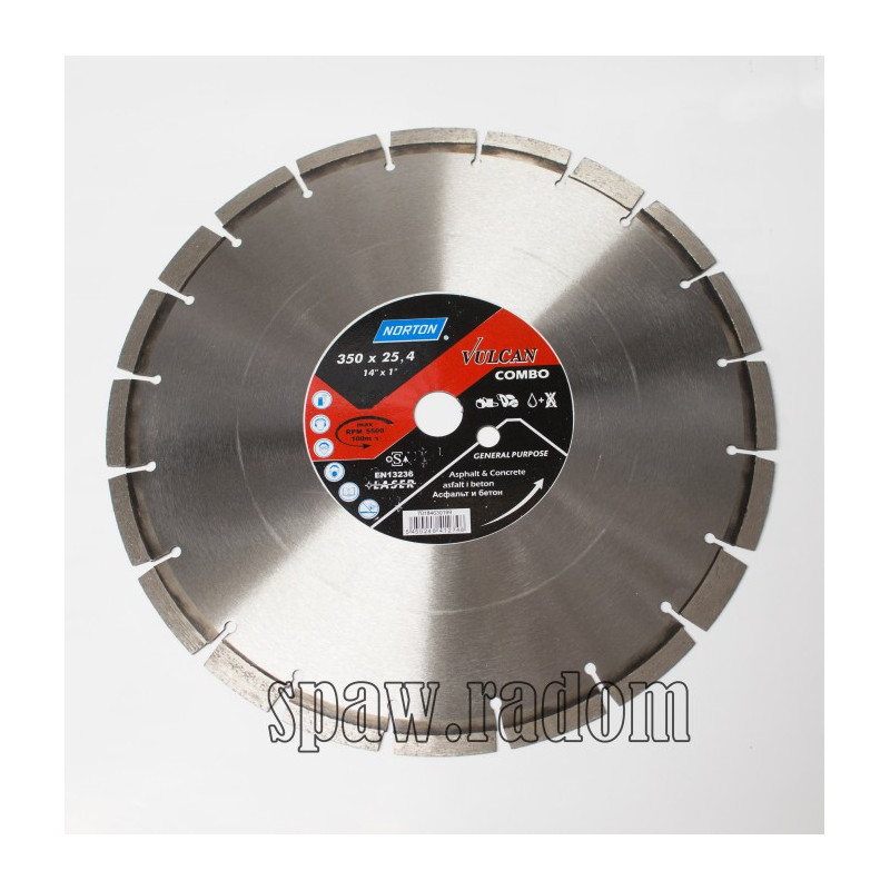Tarcza diamentowa od asfaltu 350 x 25,4 Vulcan Combo NORTON (N0126)