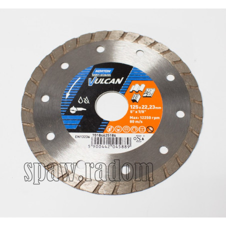 Tarcza diamentowa Vulcan Jet 125 x 22,23 NORTON (N0100)