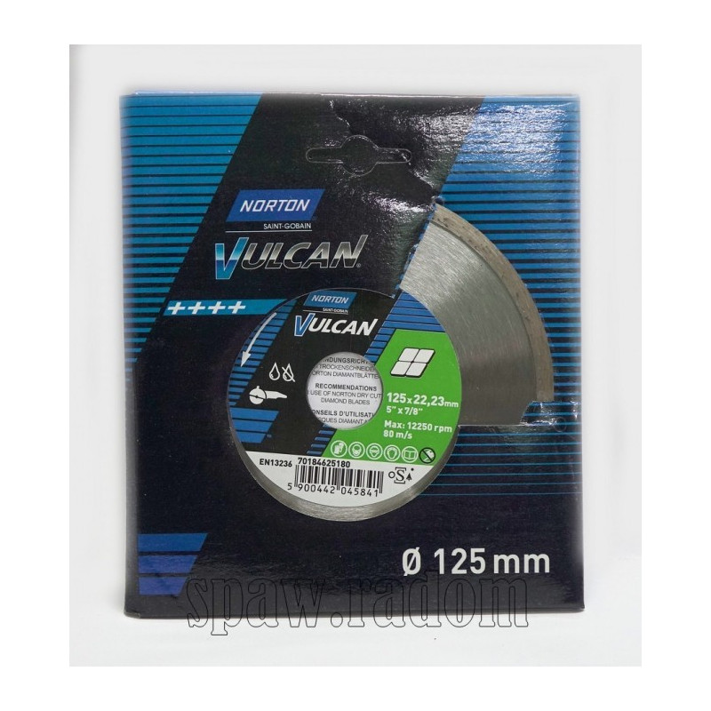 Tarcza diamentowa do betonu Vulcan Ceram 125 x 22,23 NORTON (N0110)