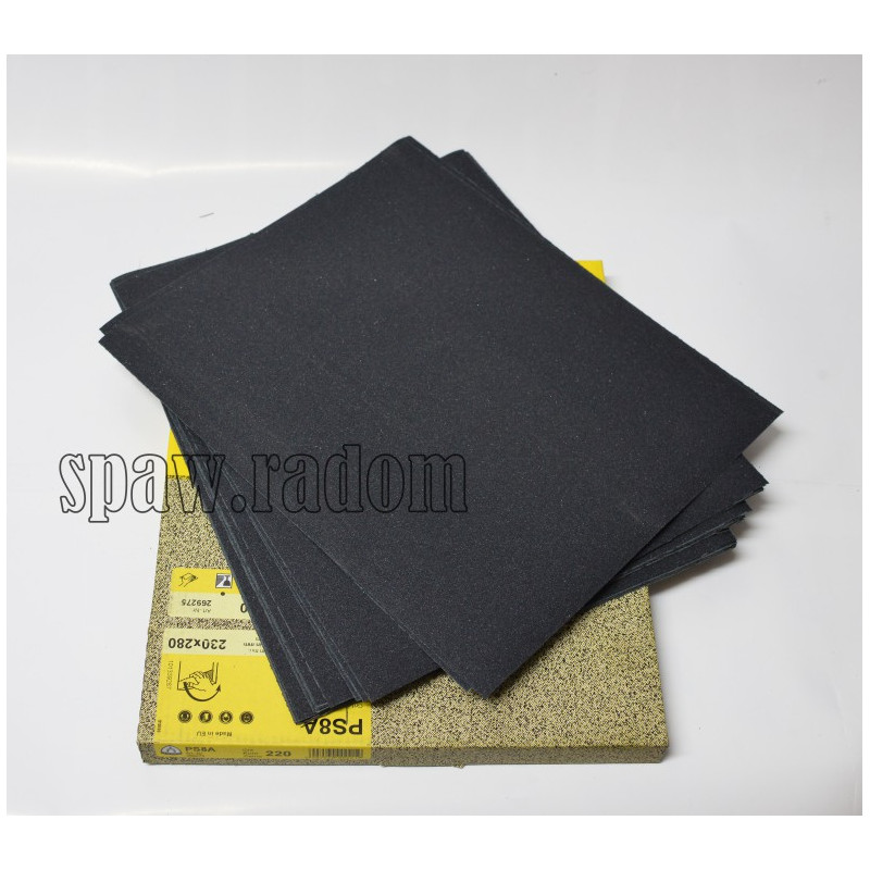 Papier ścierny wodoodporny w arkuszu 280x230 PS 8A farby/lakiery KLINGSPOR